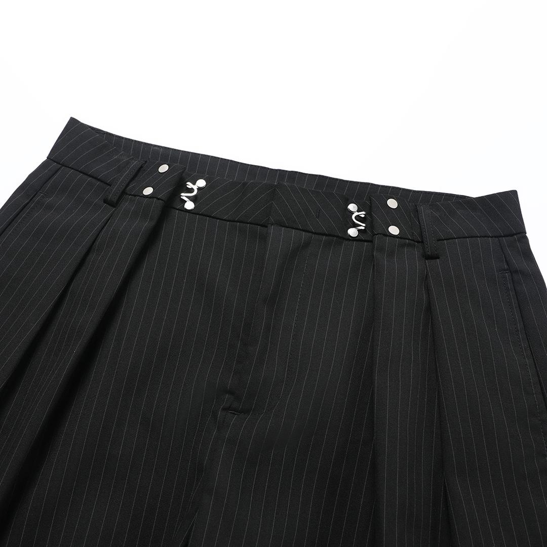 Pleated Stripe Pants